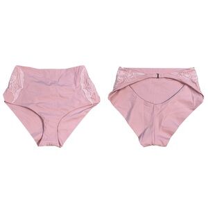 New La Perla Scoop Cut Out Brief Panty Blush Pink Side Embroidered Sz M